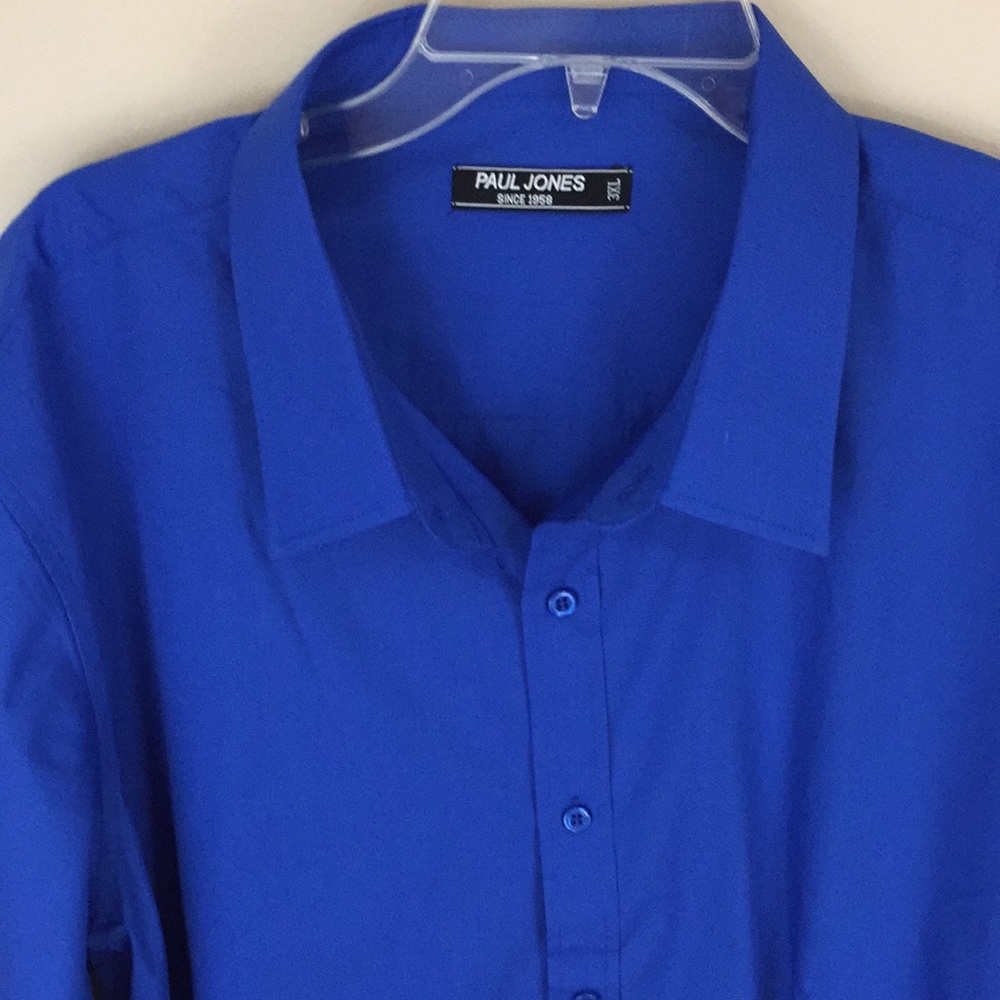 Paul Jones Long Sleeve Royal Blue Button Up Shirt 3XL NWOT - Picture 5 of 14